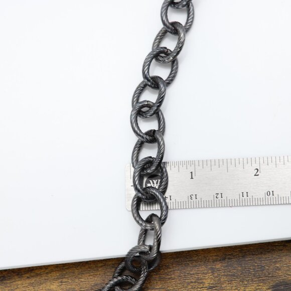 Thick Black chain Choker Necklace Adjustable - Picture 4 of 12